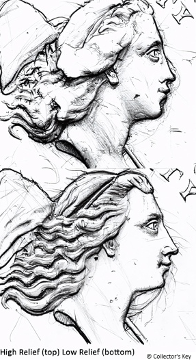 1794 Half Cent High Relief vs Low Relief Head